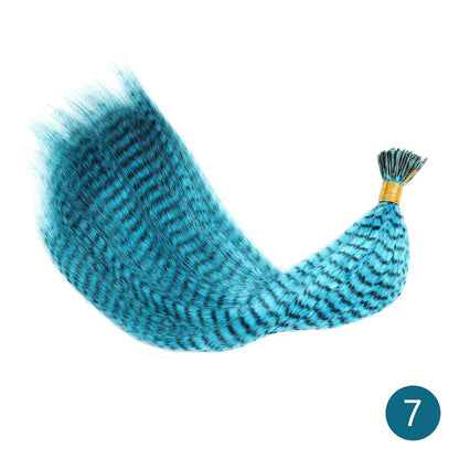 Extensão de Cabelo de Pena AZQUEEN 10 Peças Cabelo Falso I Tip Cabelo Sintético Arco-Íris 16 Polegadas Aplique de Pena para Extensão de Cabelo