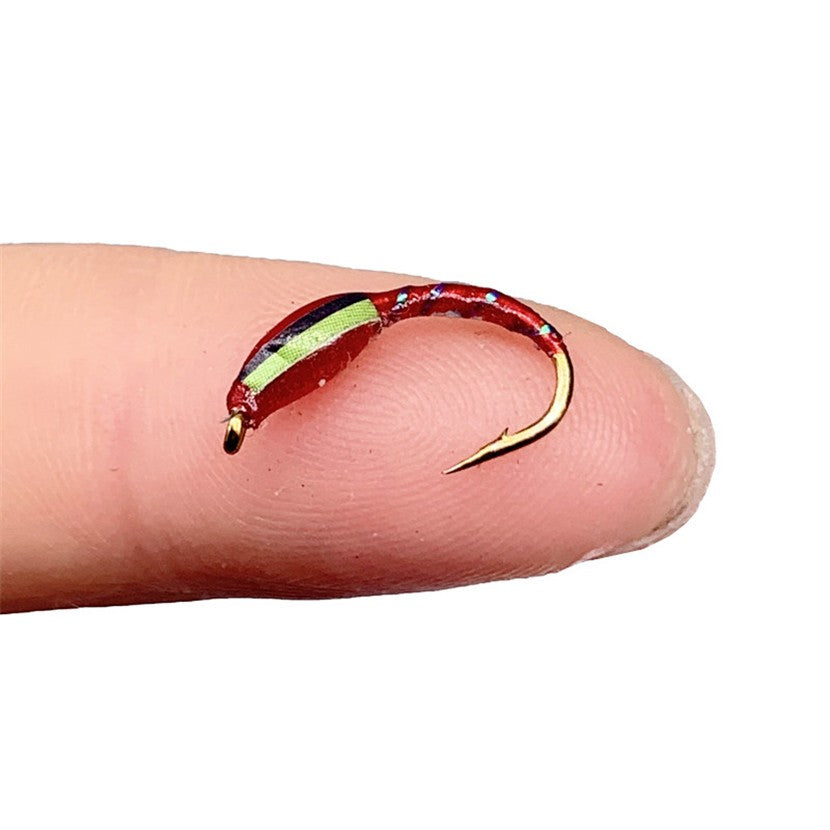5 Peças Latão Beadhead Pavão Herl Buzzer Fly Isca de Pesca no Gelo Jig Ninfas Larvas para Pesca de Truta Perca Bluegill