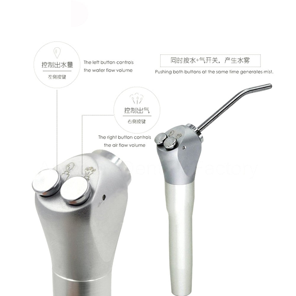 Caneta Seringa Odontológica de 3 Vias com 2 Pontas de Bico para Seringa Tripla Ferramenta de Limpeza Odontológica