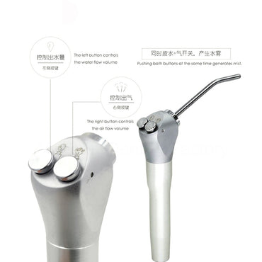 Caneta Seringa Odontológica de 3 Vias com 2 Pontas de Bico para Seringa Tripla Ferramenta de Limpeza Odontológica