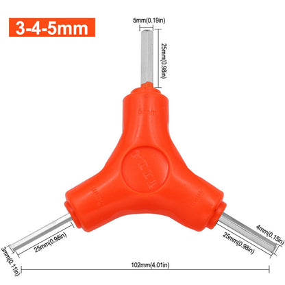 Chave Allen 3 em 1 Trident 2.5/3/4/5/6/8mm Conjunto de Chaves Sextavadas Ferramentas de Manutenção de Bicicletas em Aço Carbono