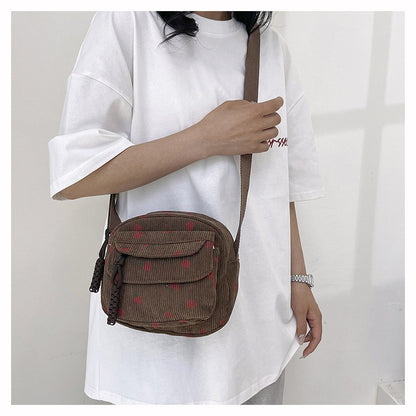 Cute Strawberry Shoulder Bag Casual Zipper Trendy Crossbody Bag Tote Handbag for Women Girls Travel Work Messenger Bag Handbags