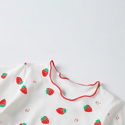 Girls Summer Pajama Sets Stylish Cartoon Pattern Printing Short Sleeve Top and Pants Made from Luxurious Cozy Ice Silk Material