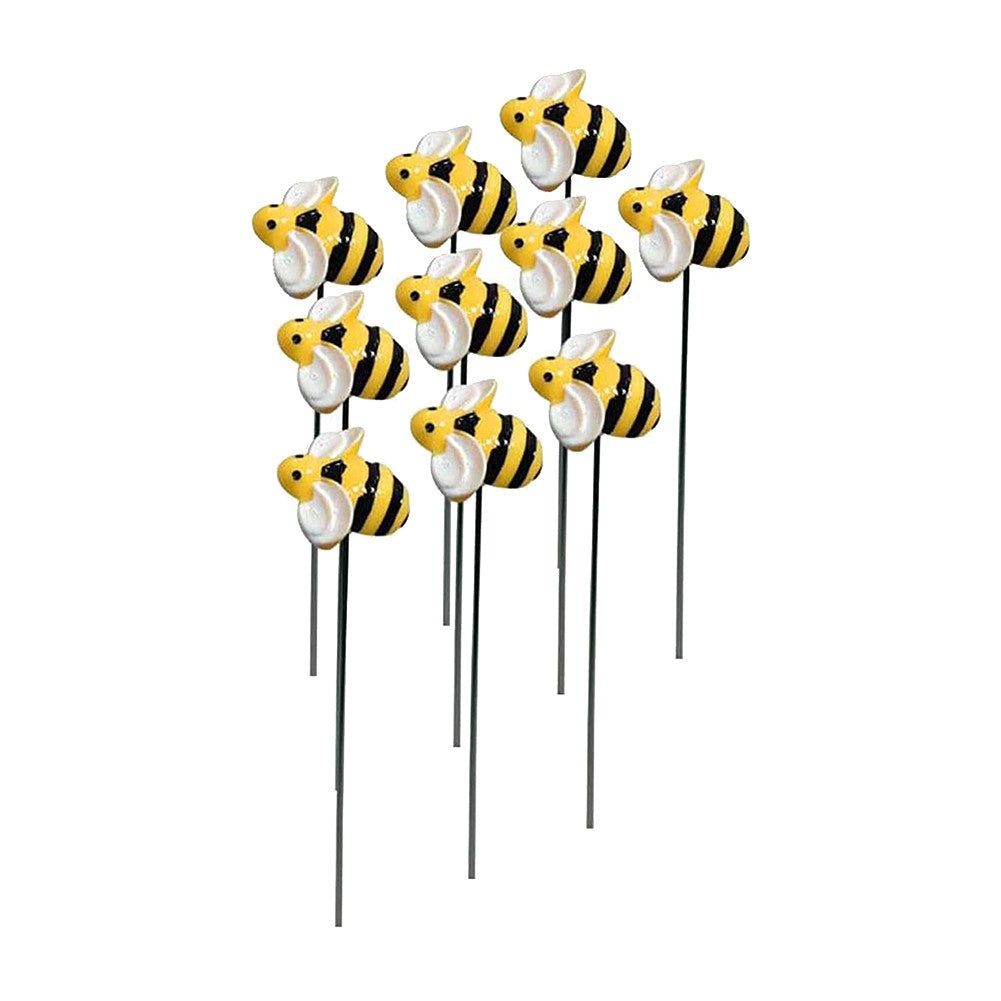 10pcs Garden Stakes Decoration Bee Yard Pot Pile Lawn Pathway Ornament Waterproof Flower Pot Indoor Outdoor Landscape Miniatures