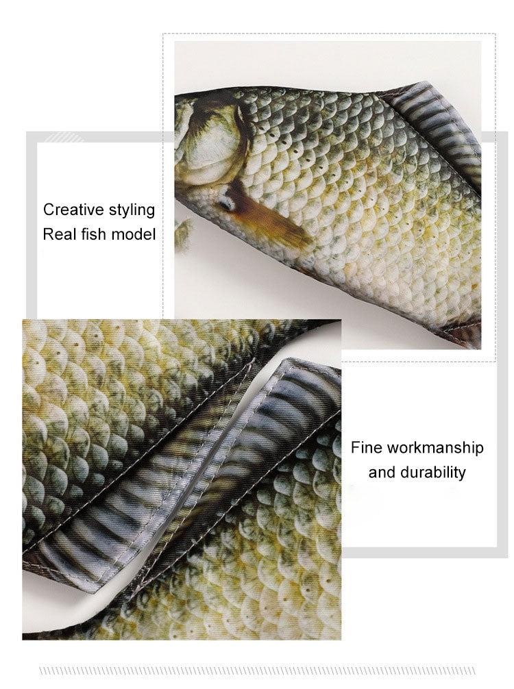 1pc Creative and Quirky Gift Simulated Fish Pen Bag Simulated Crucian Carp Stationery Bag