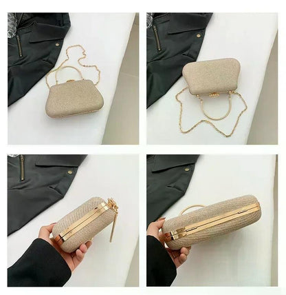 Luxury High Design Women Evening Bag Brand Party Banquet Glitter Bag for Ladies Wedding Clutch Handbag Shoulder Bag Chain Bolsas