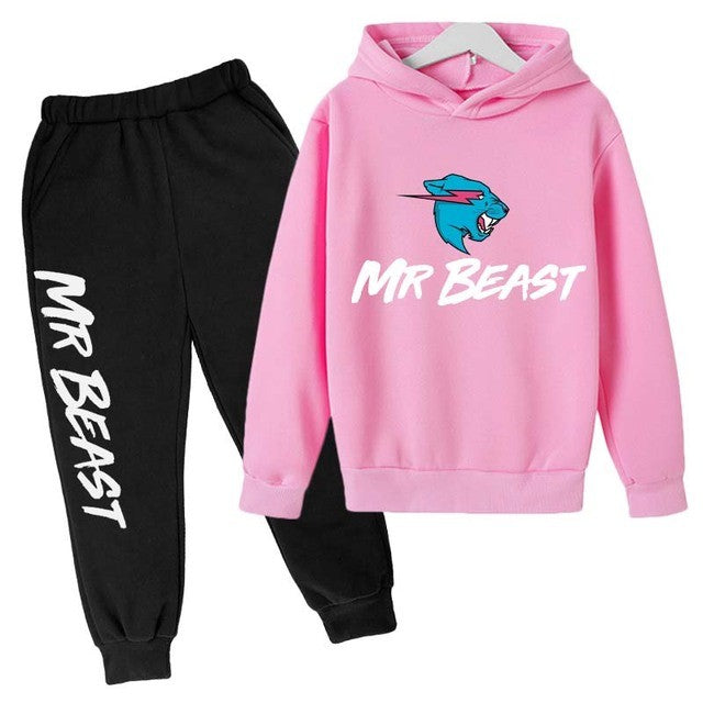 Children Kids Casual  Long Sleeve Hoodie Pullover Sweatshirt Tracksuit Jogger Sweatpants Unisex Sweatsuit Set