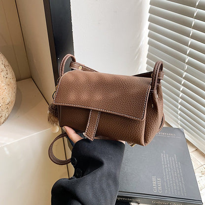 New Retro Pillow Bag Simple Solid Color Versatile Personality Single Shoulder Crossbody Bag Fashionable Niche Women's Bag