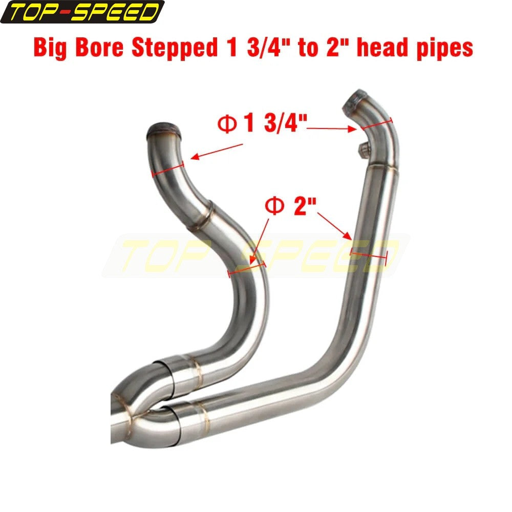 For Harley Dyna Wide Glide EFI FXDWGI FXDWG Motorcycle 2-in-1 Full Complete Exhaust System Stainless Steel Exhaust Muffler Pipe