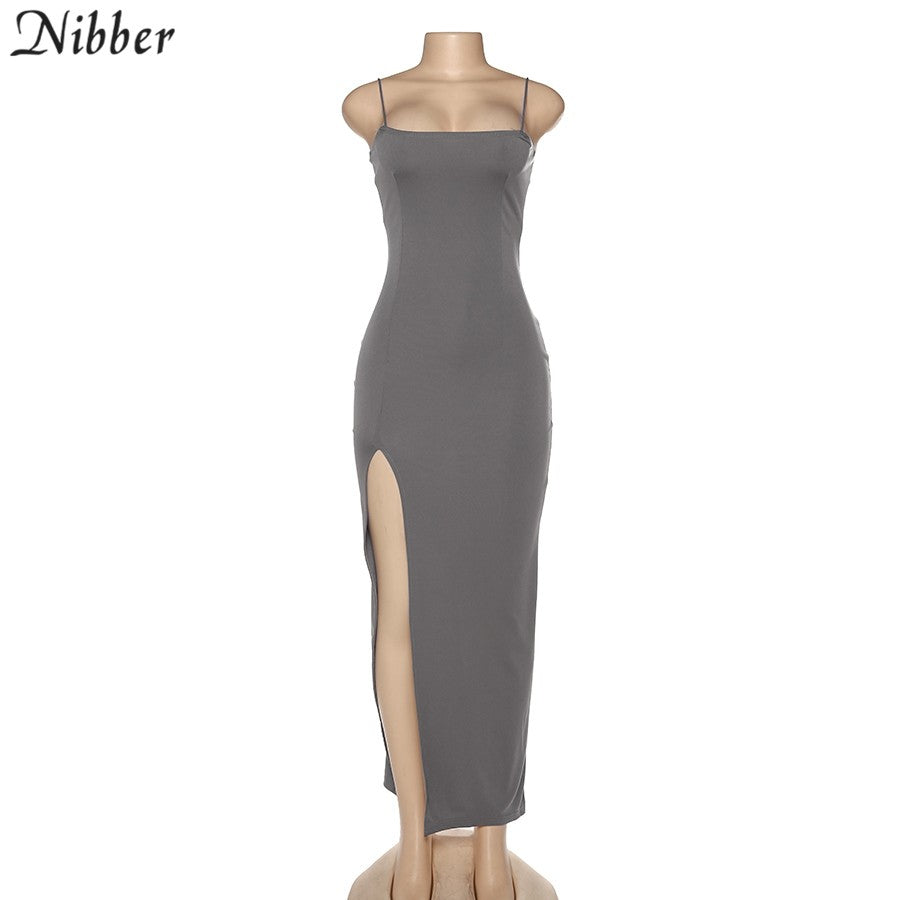 Nibber red black New year christmas party long dresses women spring Basic bodyco