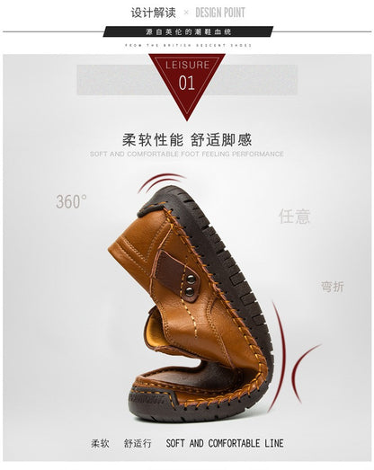 Novos Sapatos Masculinos de Couro Feitos à Mão Casuais Confortáveis Mocassins Masculinos de Couro Slip On Sapatilhas Masculinas Venda Quente Calçados para Caminhada ao Ar Livre