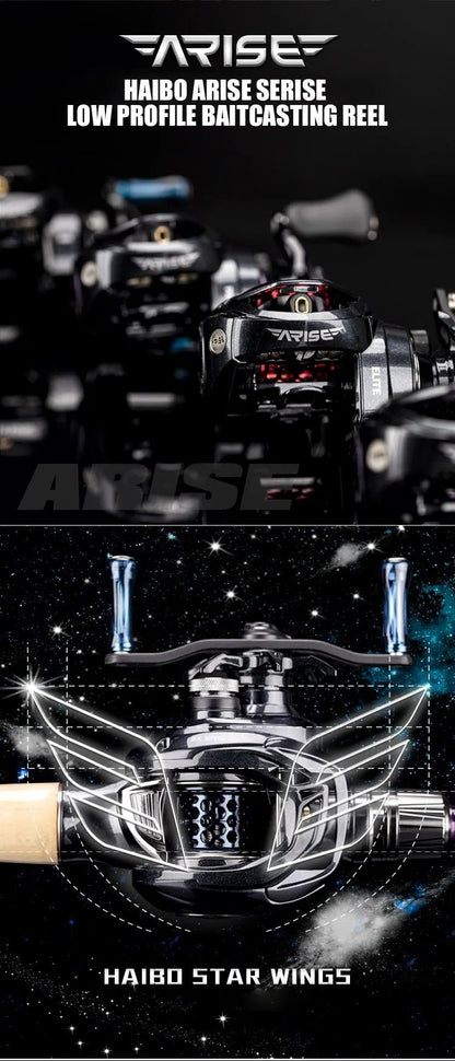 Haibo 25/23 NEW ARISE AIR/ELITE AMC+ Carretilha De Pesca Baitcasting Manivela De Fibra De Carbono 11B+1RB Long Casting
