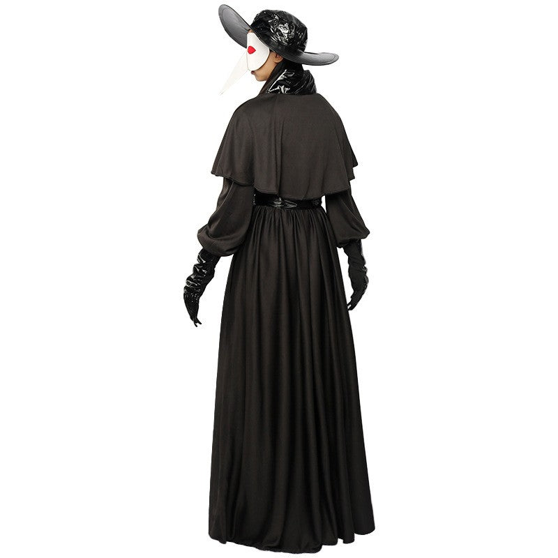 Medieval Robe Plague Doctor Cosplay Costume Bird Crow Long Mouth Mask Suit Monk Steampunk Priest Wizard Halloween Party Cloak