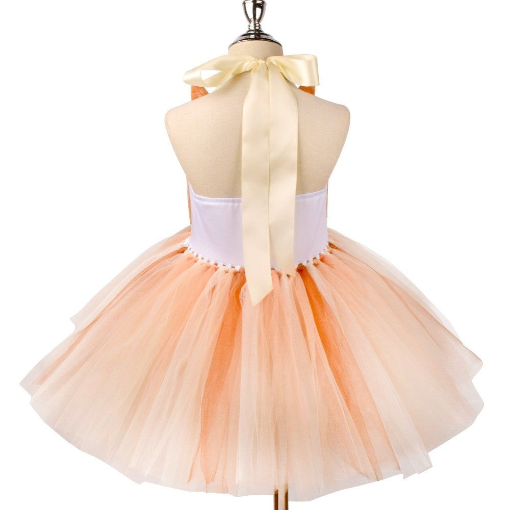 Animal Cosplay Costume Dog Print Tutu Dress Halloween Dog Role Play Outfit for Birthday Party Carnival Stage Themed Performance