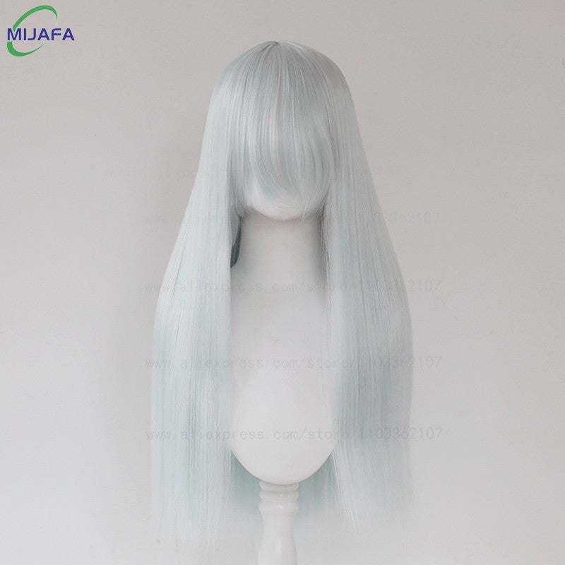 Peruca de Cosplay Longa e Lisa de Altíssima Qualidade, 400g, 48 Cores, 60cm, com Franja, Resistente ao Calor, Perucas Anime + Touca de Peruca