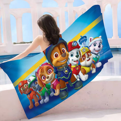 TV Paw Anime P-Patrols Anime Beach Swimming Towel Soft Absorbent Washcloth Children's Gifts For Kids Travel Camping Gym