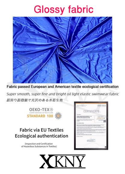 XCKNY glossiness series tights Sexy High-Cut Bikini Thong Bodysuit satin glossy swimsuit Unisex Waistcoat