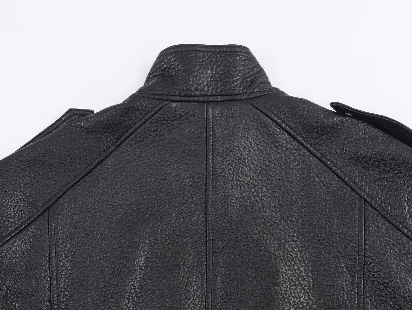 2025 WOMAN Fashion European and American Style Autumn Imitation Leather Jacket Long Sleeve Jacket Outerwear Mujer