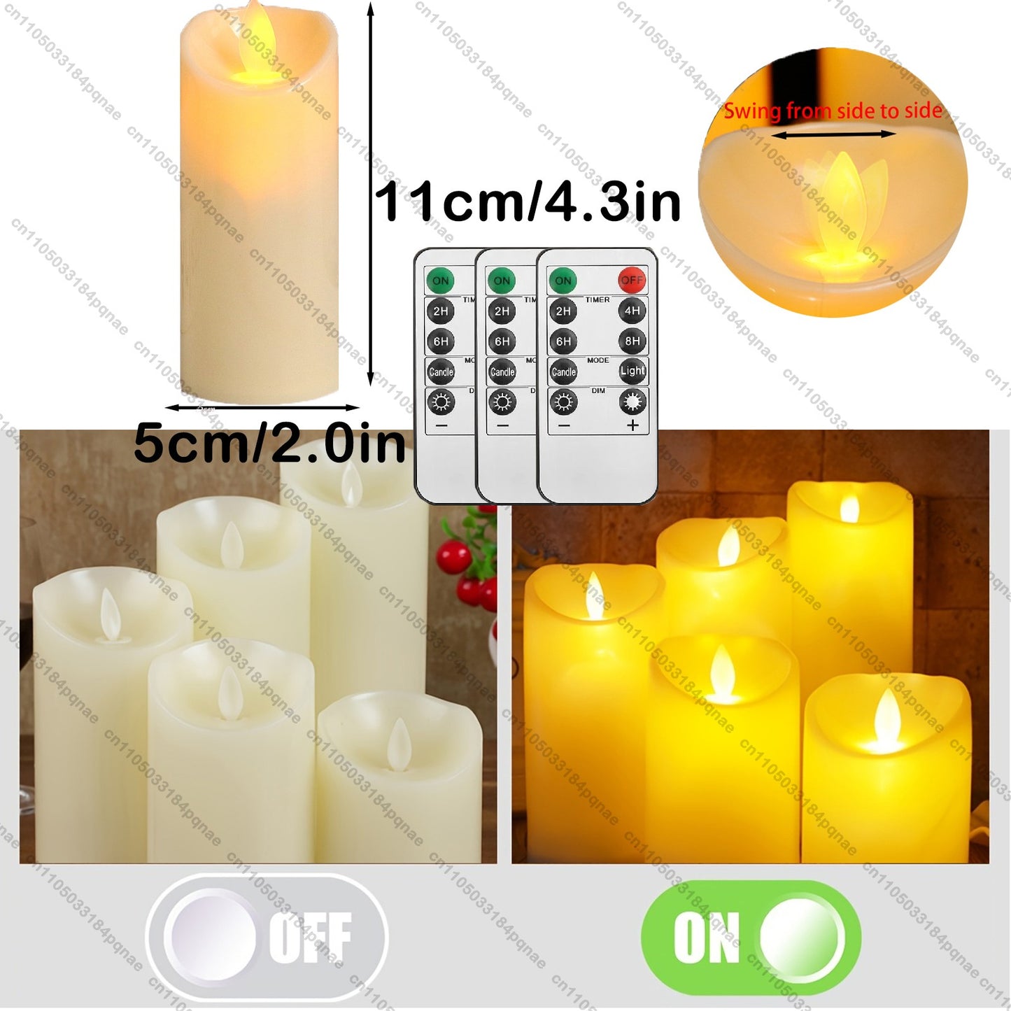 10-240pcs Flameless Fake Candle LED Flickering Candles with Remote Control Battery Operated Pillar Candles for Valentine's Day