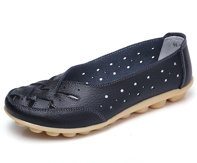 Women Shoes For Summer Flats Soft Leather Shoes Flat Slip On Loafers Women Casual Shoes Breather Moccasins Nursing Zapatos Mujer