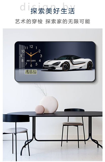 Car Clock Living Room Creative E-sports Room Silent Clock Auto Repair Beauty Shop Personality Art Decorative Painting Wall Clock