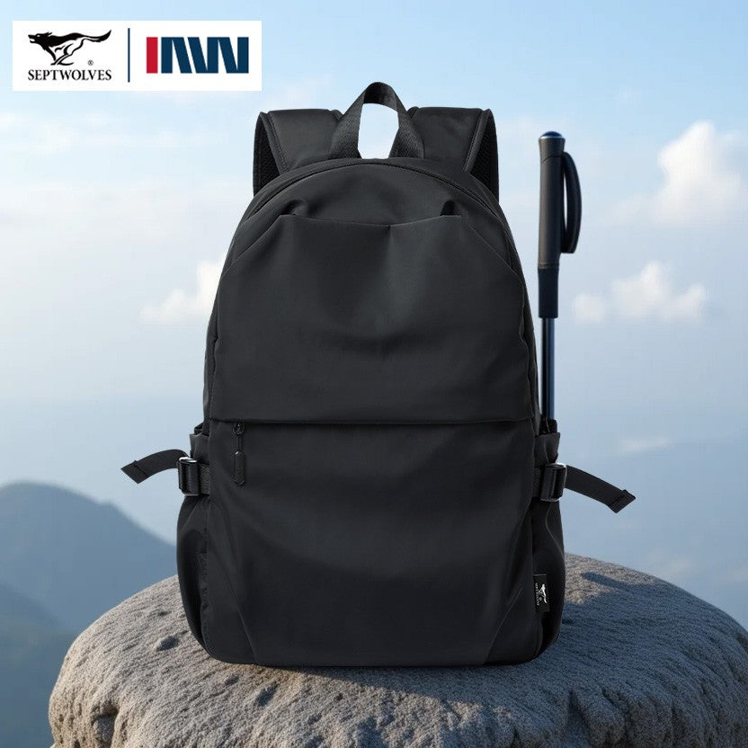 Mochila Casual Escolar Impermeável Preta Septwolves Mochila para Notebook de 16 Polegadas Mochila Feminina Masculina Mochila de Grande Capacidade
