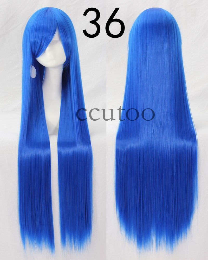 ccutoo 100cm Peruca de Cosplay Reta Sintética de Cabelo Longo de Alta Temperatura 82 Cores Disponíveis