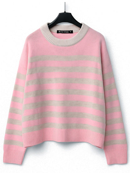 Street Fashion Brand Irregular Striped Warm Fashion Long-sleeved Sweater Men American Y2K Harajuku Casual Loose Pullover Women