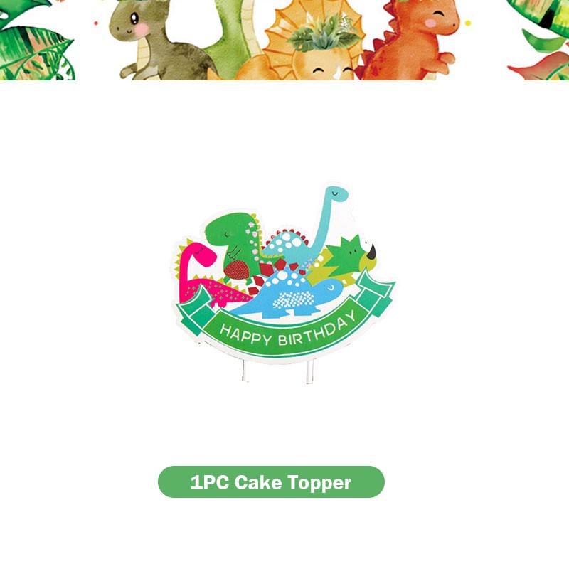 Happy Dinosaur Birthday Decoration Party Supplies Set Cup Plate Dinosaur Balloons Stickers Banner Gift Bags for Kids Boy Favors
