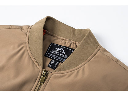 MAGCOMSEN Men's Aviator Jackets Thick Warm Orange Lining Bomber Jackets Fall Winter Casual Windproof Coats