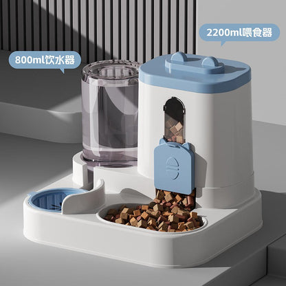 Conjunto Comedouro e Bebedouro Automático para Cães e Gatos: Design por Gravidade, À Prova de Vazamento, À Prova de Derrame, Antiderrapante, Fácil de Limpar, Tigela de Comida Embutida