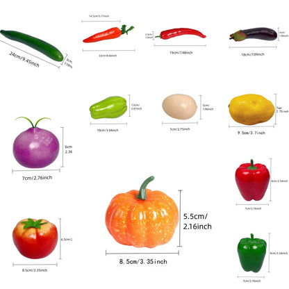 12PCS Simulation Fruit And Vegetable Sets, Artificial Fake Fruit Model Home Decoration Storefront Decor Photography Props Toys