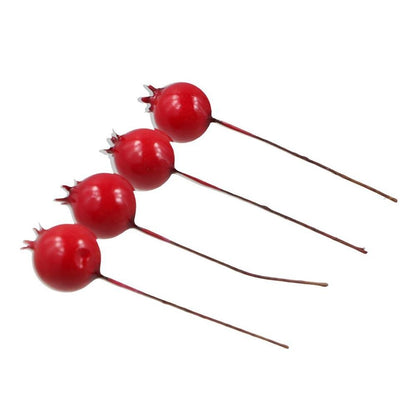 Plastic 20pcs Christmas Red Flower Home Decor Fake Pomegranate Wedding Decoration Artificial Fruit Simulation Berries