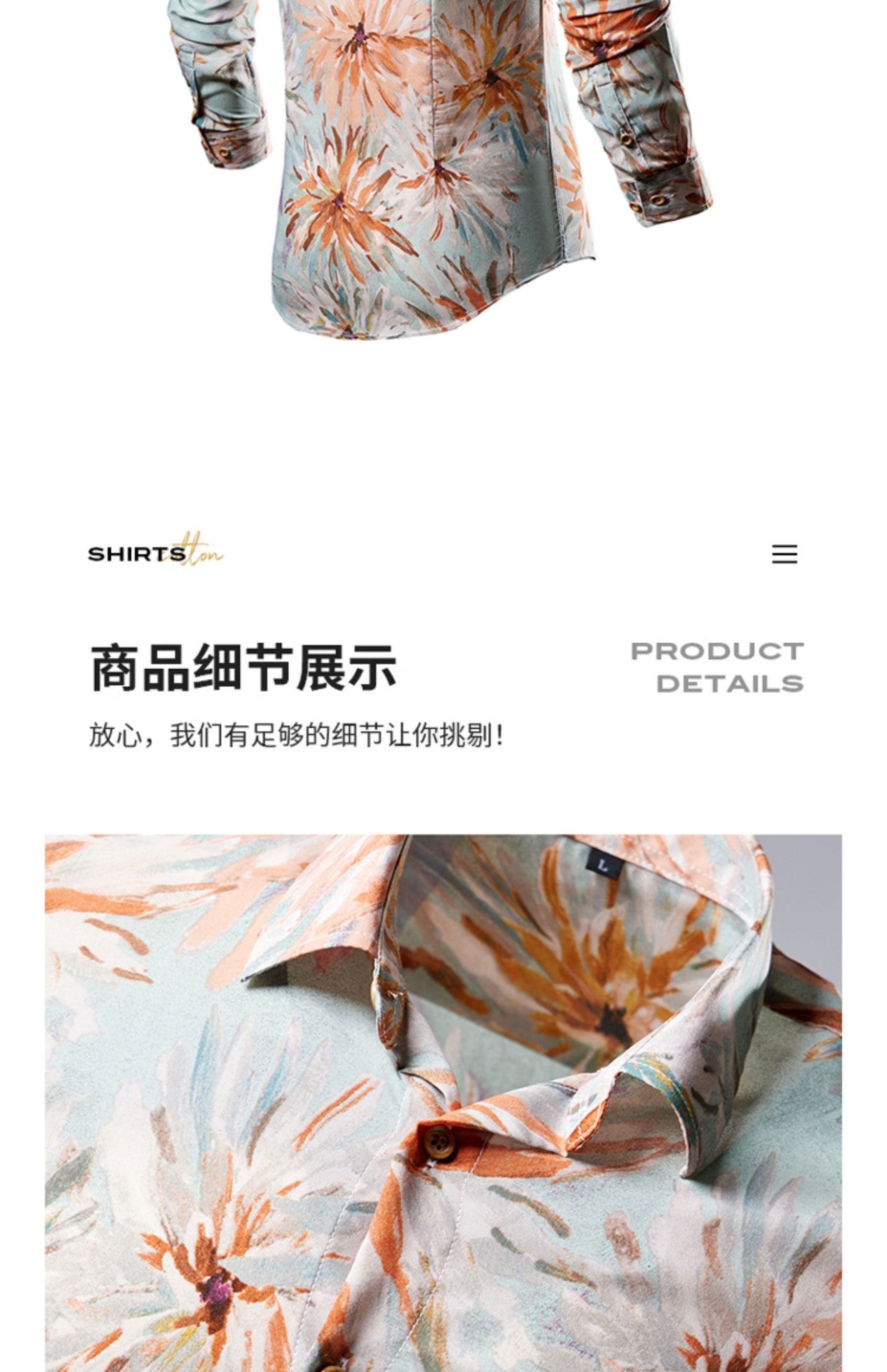 QJ CINGA Brand Men Leopard Print Long-sleeved Shirt, White Single-breasted Button-down Collar Printed Shirts, Asian Size M-6XL