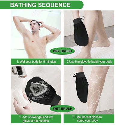 Moroccan Shower Exfoliating Glove Hammam Bath Body Cleaning Scrub Massage Mitt Kessa Peeling Towel Glove