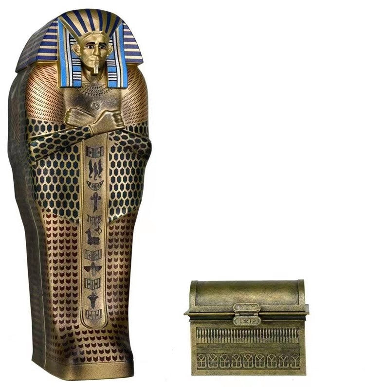 NECA Monsters Figure The Mummy Casket Coffin Pyramid Action Figure Universal Monsters Model Toy Christmas Halloween Gift Doll