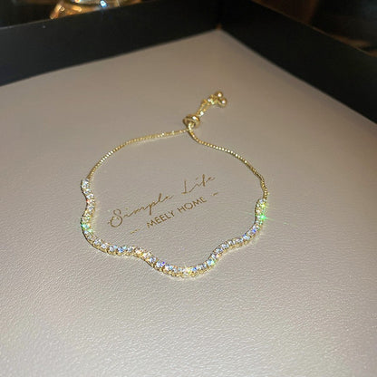 Pulseira de Tulipa de Opala Requintada com Zircônia para Mulheres Acessório Diário Personalizado da Moda Joias para Festas Presentes de Aniversário