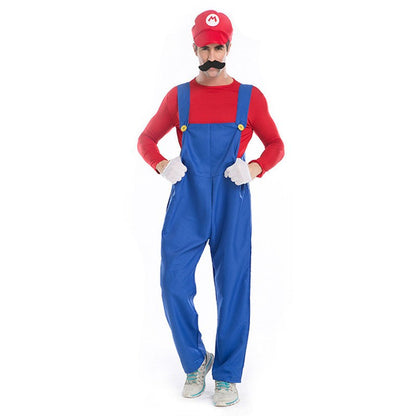 Halloween Carnival adult Men Funy Super game Cosplay Costume Luigi Bros Plumber Christmas Fancy Dress