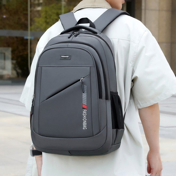 Men's large-capacity backpack, fashionable laptop bag, suitable for travel and business, equipped with secure zipper closure and