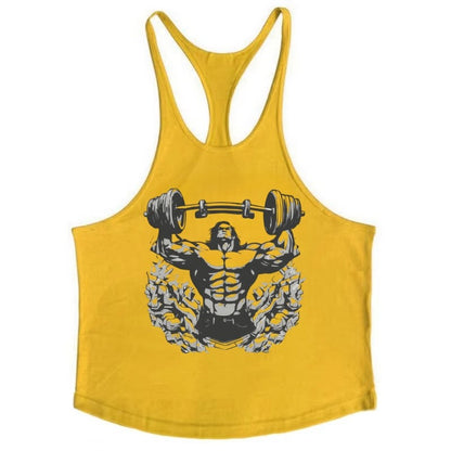 Mens Bodybuilding Fitness Tank Top, Premium Combed Cotton Singlets Sleeveless Shirt for Gym & Weightlifting