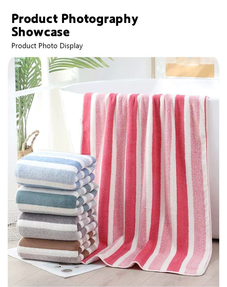 2pcs Thickened Towel Bath Towel Setstrong Absorbentfast Dryingnon-Lintingdurableideal For Family Usebeach Essentials