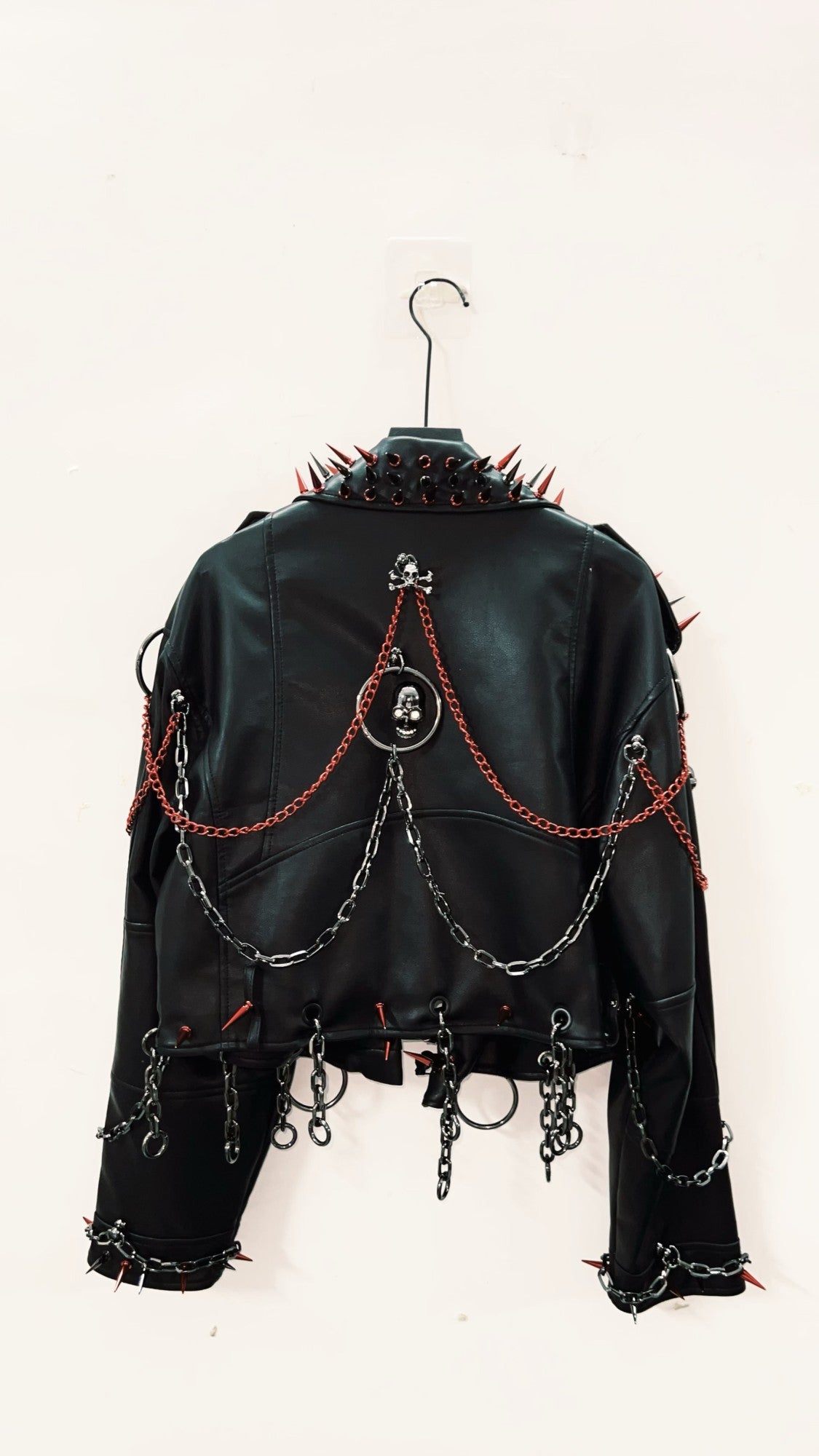 vintage Leather jacket Gothic Leather jacket Punk Leather jacketoversizeLeather jacket Rivet Leather jacket skull Leather jacket