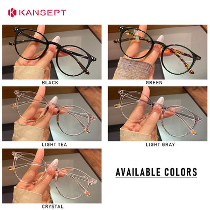 KANSEPT Retro Round Men and Women Optical Prescription Glasses Myopia Hyperopia Progressive Eyewear Eyepieces for Reading Lenses