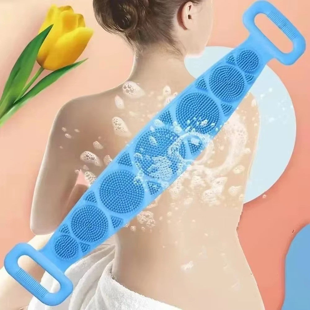 1 Esponja Corporal de Silicone, Escova Esfoliante Corporal, Toalha de Banho Esfoliante, Esfregão para as Costas, Esfoliação da Pele, Cinto de Massagem e Limpeza para Banho, Extensível