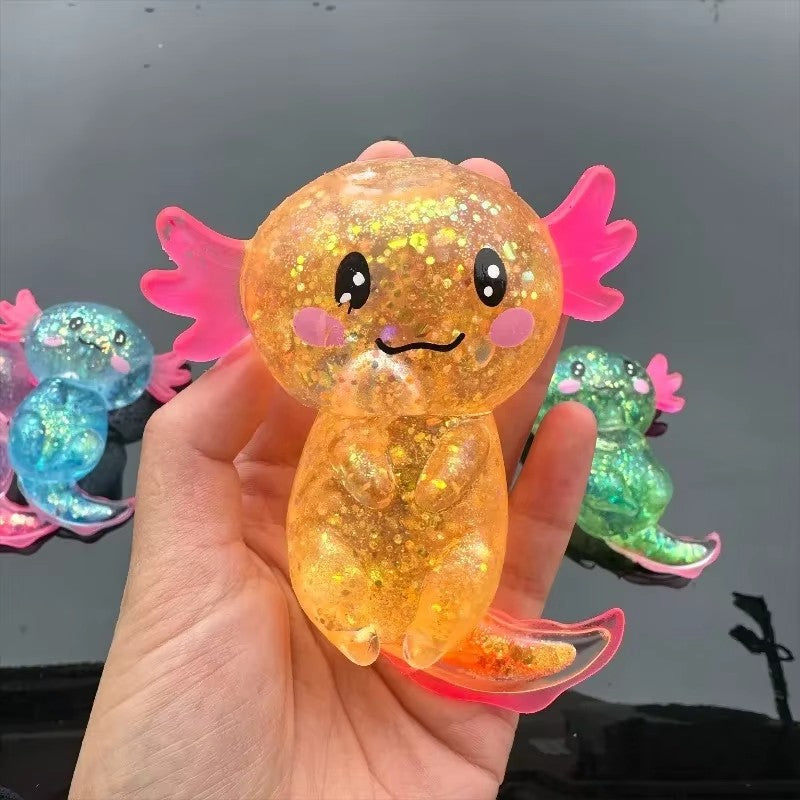 Glitter Salamander Maltose Fidgets Toys Squishy Malt Sugar Stretchy Axolotl Fun Squeeze Birthday Supplies Anti-Anxiety Gifts