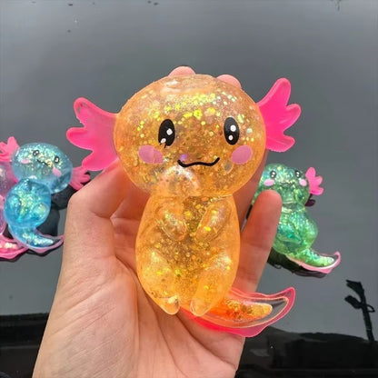 Glitter Salamander Maltose Fidgets Toys Squishy Malt Sugar Stretchy Axolotl Fun Squeeze Birthday Supplies Anti-Anxiety Gifts