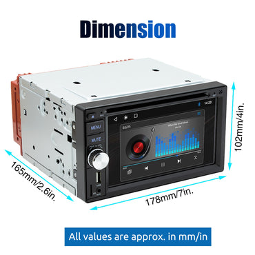 ESSGOO Universal Double 2 Din 6.2" Car Stereo Radio CD DVD Multimedia Video MP5 Player Wireless Carplay & Android Auto USB BT
