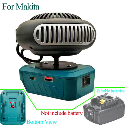 Power Tool Parts Lithium Electric Power Warm Air Blower Fan Heater Hot&Cold Wind Dual Mode For Makita For Bosch Li-ion Battery