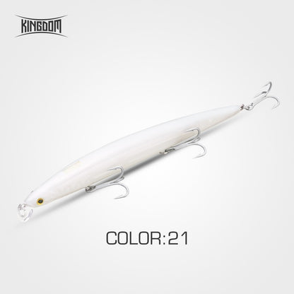 Kingdom Long Casting Fishing Lure 14.5g 19g 29g Floating Slow Sinking Minnow Wobbler Artificial Hard Bait Jerkbaits Seabass Pike