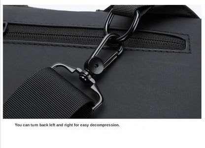 Large Capacity Multifunction Shoulder Crossbody Bag Messenger Chest Sling Travel Pack for Male Men Usb Waterproof Sports Running